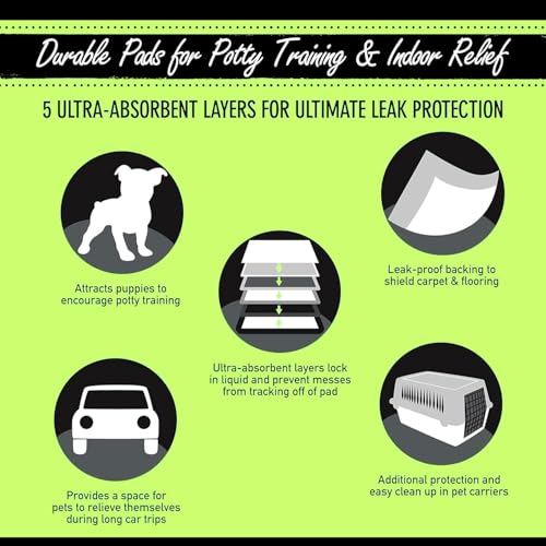 Image of PETS EMPIRE Leak-Proof Pet Training Pads, 10 Pads - Pee Pads for Dogs - Anti-Slip, Quick-Dry & Odor Controlling Disposable Pee Pads for Cats - Dog Potty Training Pads for Puppies, Dogs,Cats & Rabbits