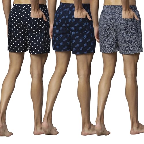 Image of Urban Scottish Ultra-Comfortable Men's Boxer Pants (Pack of 3) - 100% Cotton Material with A Stylish Print - Soft and Stretchy Elastic Waist Band - Dynamic Movement and Hardwearing Stitching
