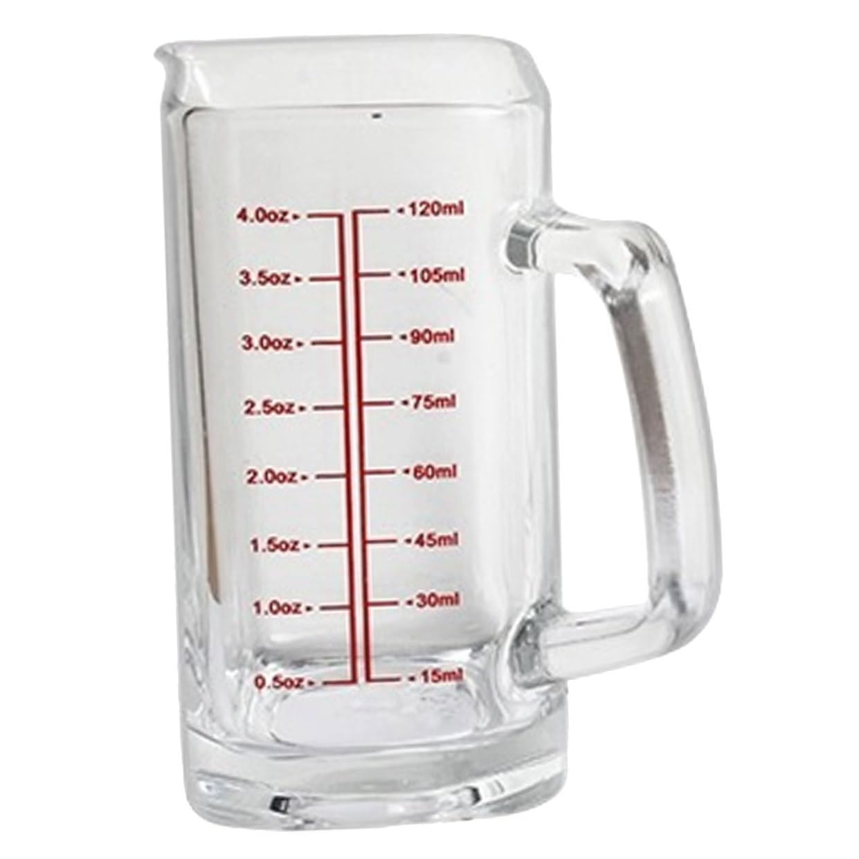 TOPBATHY 4 Piezas Vaso de medida cuadrado de 120 ml con mango de vidrio de jarra de agua dispensador de bebidas con grifo vasos cafe coffee cup jarra de medición