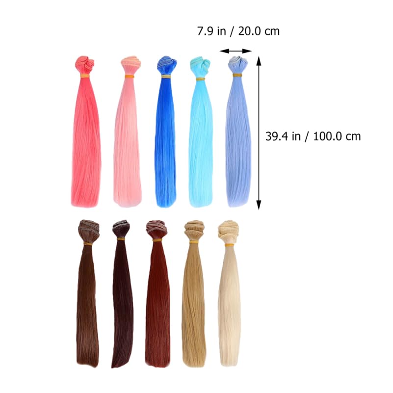 Homoyoyo 10Pcs Heat Resistant Doll Wig Softer Handcraft Hair for Doll Accessories Weft Hair for Crafting Styling for Creative Projects - Image 2