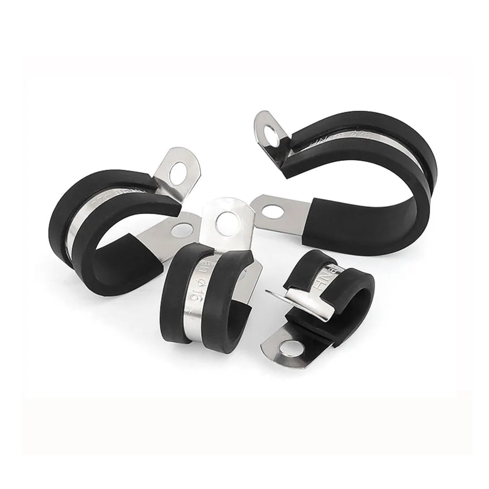 Knbhgujmd One Color P-Clips Metal Wire Cable Conduit Clamps, 5Pcs Stainless Steel Rubber Lined R-Type P Clips 6.35-50Mm For Pipe Hose Cable(14Mm)