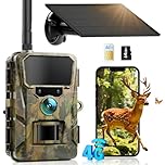 CEYOMUR 4G LTE Cellular Wildlife Camera, 48MP Solar Trail Camera with 64GB TF & SIM Card, Wildlife Camera with 5200mAh Battery, 0.2S Motion Activated, APP Instant Alarm, Cloud/TF Storage