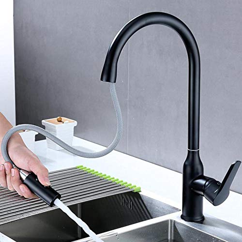 Robinet de cuisine noir rétractable pour évier familial - 3