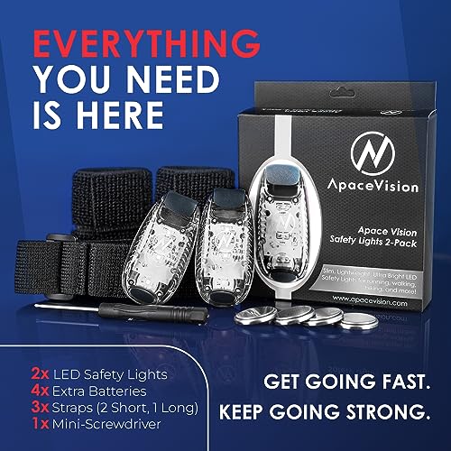 Image of Beaconbright LED Safety Light (2 Pack) - Clip On Strobe /Running Lights for Runners, Dog, Bike, Walking, Boat, Kayak, Stroller and More - High Visibility Accessories for Reflective Gear, Bicycle