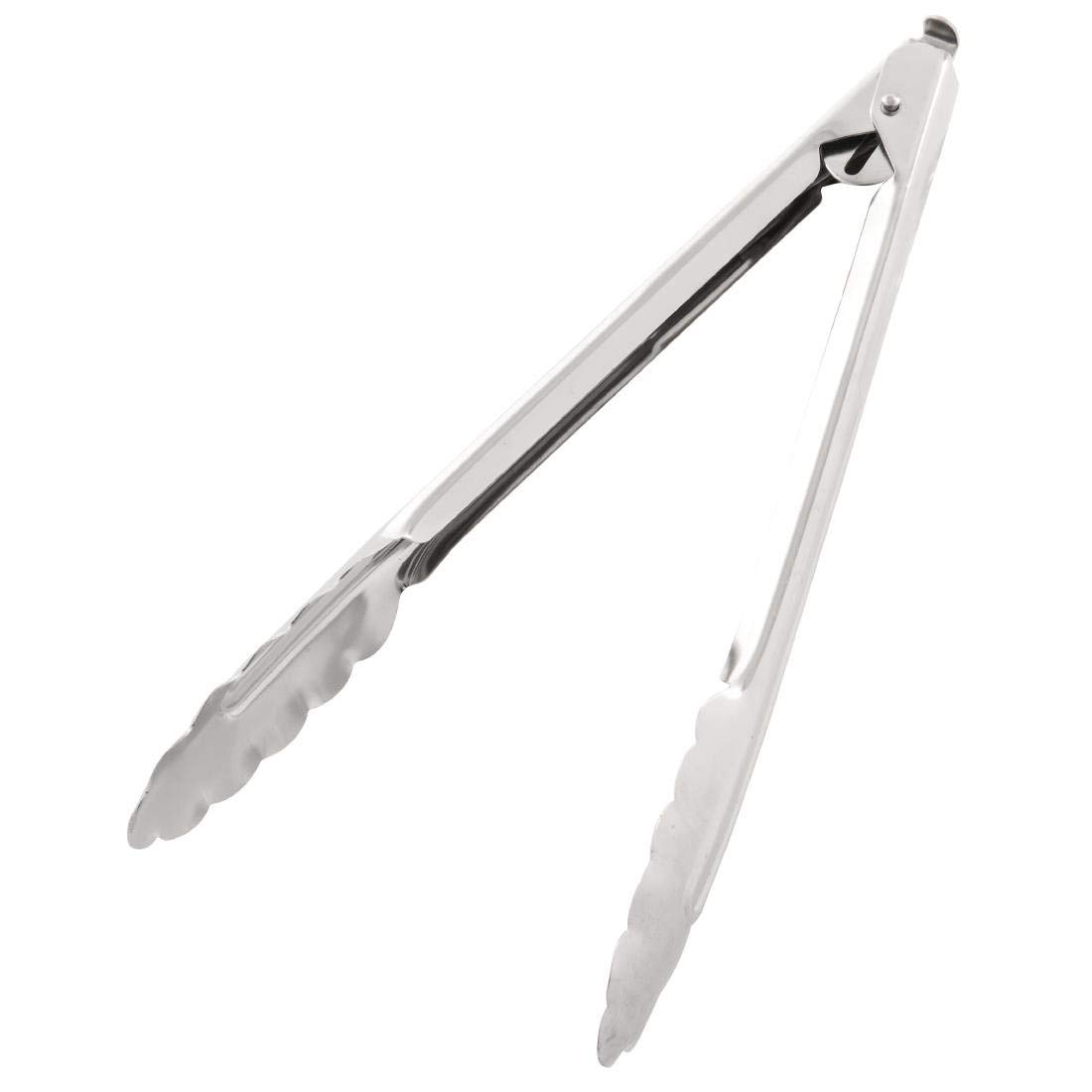 Vogue J608 Catering Tongs 10in 240mm Stainless Steel Buffet Food