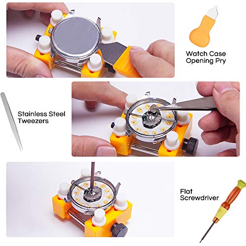 Vastar Watch Opening Tool - Watch Opener, Watch Battery Replacement Tool Kit, Watch Repair Tool Kit with User Manual