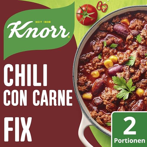 Knorr Fix Würzmischung Chili con Carne für ein würziges Fleischgericht mit natürlichen Zutaten 33 g