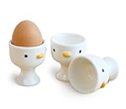 PURROOM Funny Duck Egg Cup, Cute Chick Egg Cups Gift Set of 3, Handmade Glaze Safety Ceramics Soft Boiled Egg Holder, Breakfast Kitchen Cooking.