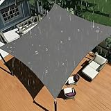 Shade&Beyond Sonnensegel Wasserdicht 2x3m Rechteckig Maßgefertigtes PES Segeltuch Sonnenschutz mit Seilen fur Balkon, Garten,Terrassenüberdachung, Grau Anthrazit