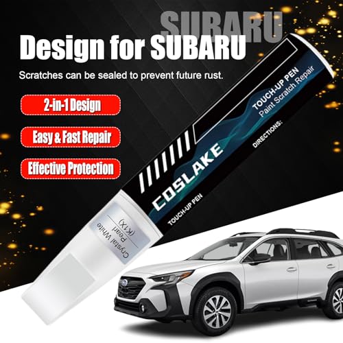 COSLAKE Car Touch Up Paint(Ice Silver Metallic(G1U)) for SUBARU, Car Paint Scratch Repair Kit, Quick & Easy Solution to Repair, 2 in 1 Scratch Remover Pen with Color-Matched