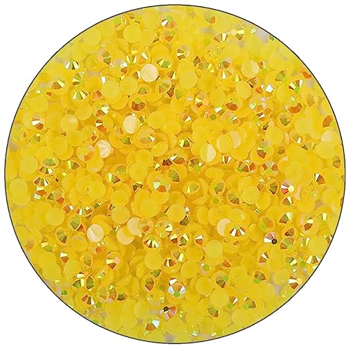 3000 Pieces SS12 3mm Flatback Rhinestones Clear Glasses Round Gems AB Crystals for Nail Art DIY Crafts Clothes Glitter Stones Orange Yellow
