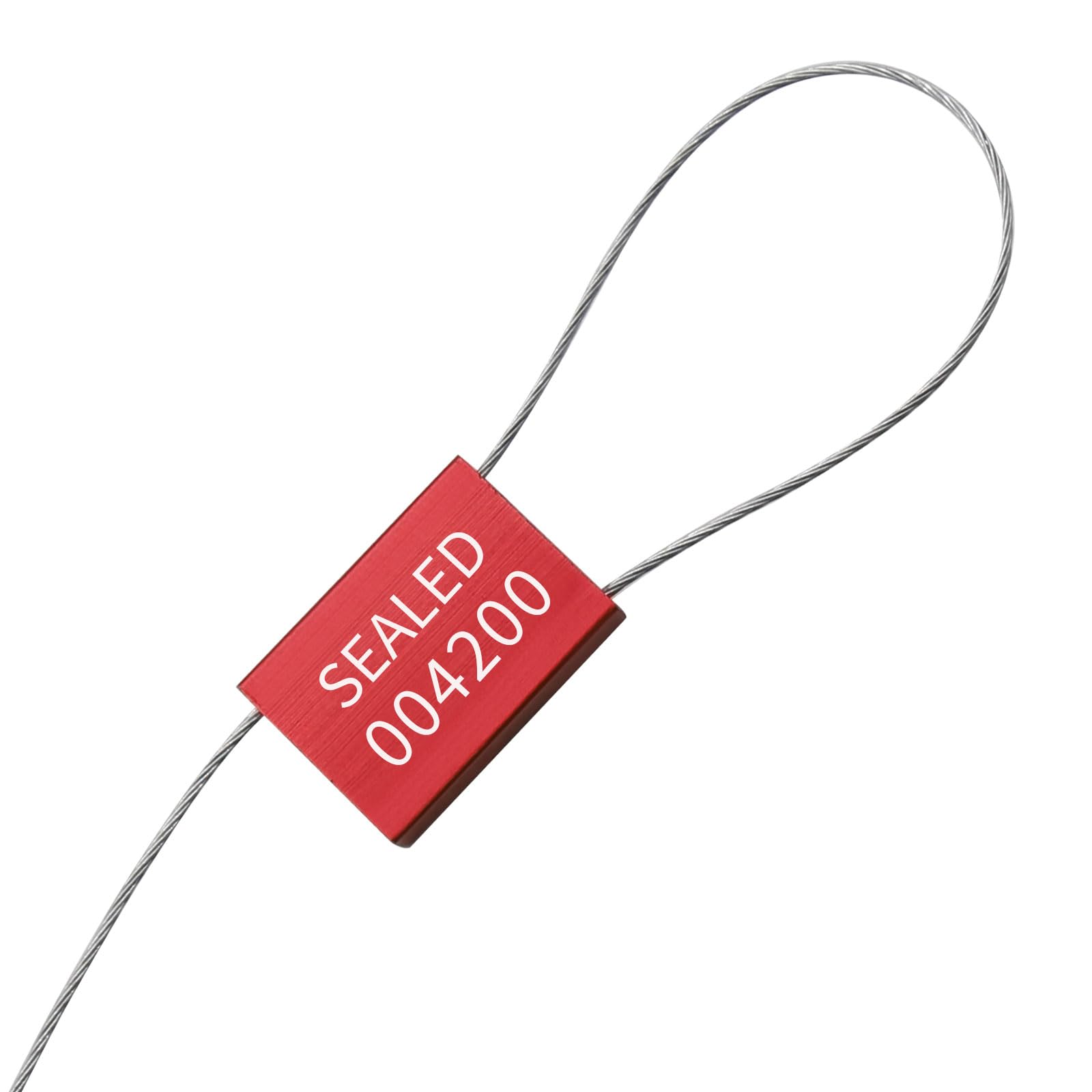JCSY 100 Container Seal Tamper-Proof Metal Cable Seal The Cable Seal is Tensioned, 12Inches, Red