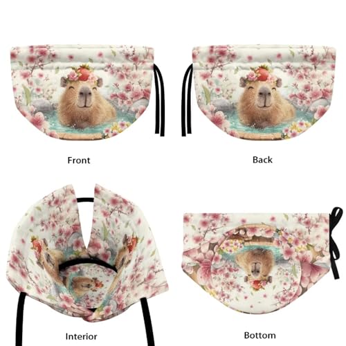 Image of Xoenoiee Capybara Tea Cozy Tea Cosy for Teapots Keep Warm Teapot Cover Cherry Blossom Insulated Kettle Cover for Home Kitchen Table Decor