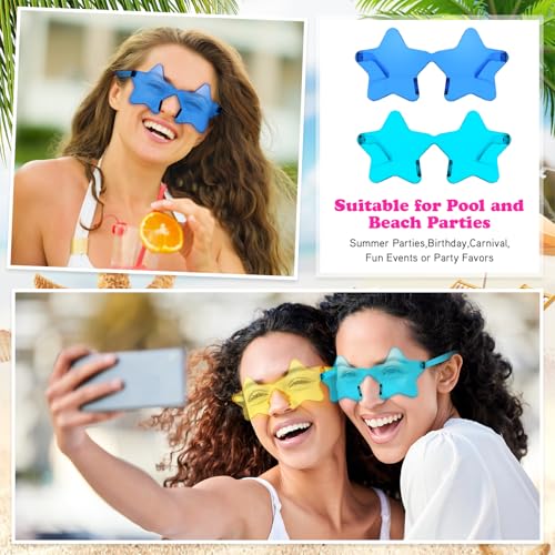 Matcheck 18/45 Pack Star Shaped Rimless Sunglasses Bulk Transparent Candy Mixed Color Glasses Clear Party Eyewear for Women4