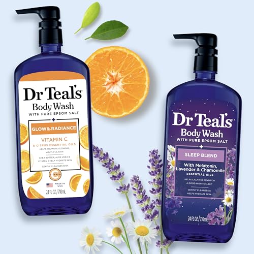 Dr Teal's Body Wash with Pure Epsom Salt, Daytime/Nighttime with Vitamin C & Sleep Blend, 24 fl oz (Pack of 2) - image 6