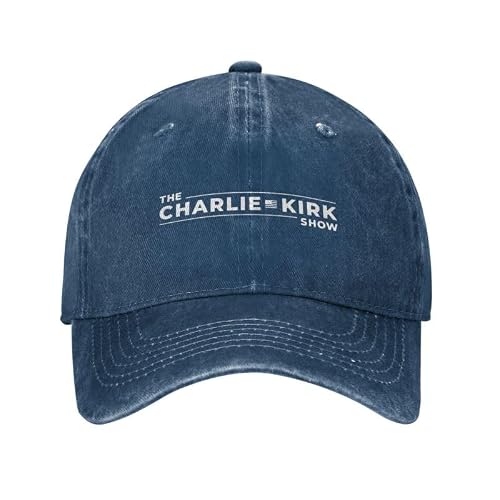 Anceky The Charlie Kirk Show Baseball Cap Unisex Trucker Hat for Men Women Navy Blue