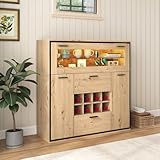 Multiuso: questa credenza offre spazio di archiviazione aggiuntivo in cucina, soggiorno e sala da pranzo. Se il piano di lavoro della cucina non è sufficiente o è necessaria una superficie di lavoro temporanea, il piano di lavoro piatto serve come superficie di lavoro aggiuntiva per vari scopi, ad esempio. B. per la lavorazione degli alimenti o per organizzare gli oggetti. Le molteplici possibilità di utilizzo soddisfano le vostre diverse esigenze.