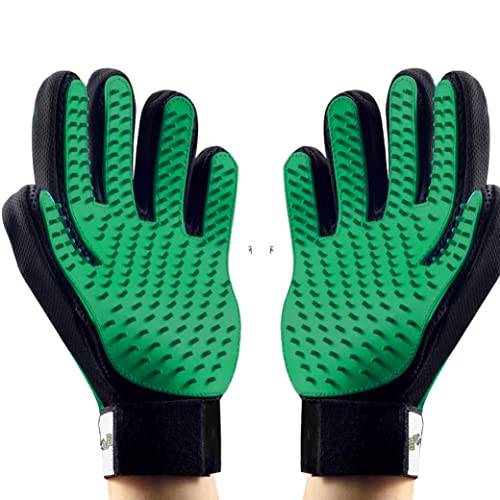 Only Pets Set de 2 Guantes Quita Pelos Mascota y Rodillo Quitapelos Mascotas - Perros Gatos Conejos y Cualquier Animal - Quitar Pelo Mascotas para Alfombras Ropa Sofá (Rodillo Blanco Guantes Verde)