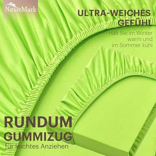 NatureMark Jersey Spannbettlaken, Spannbetttuch 100% Baumwolle in vielen Größen und Farben MARKENQUALITÄT ÖKOTEX Standard 100… – Ansicht 4