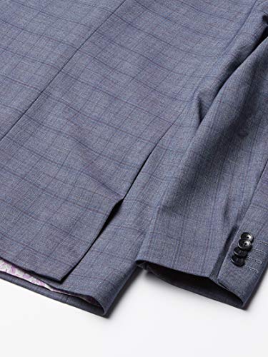 American Exchange Men's Slim Fit Check Suit, Blue, 40R #TOP1