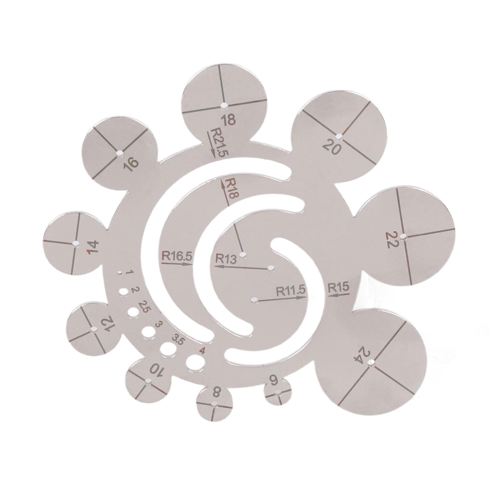 Hdoytxxm Light Stainless Steel Leather Corner Cutter Tool With Measurement For Crafting Leather Cutting Tool Corner Cutting Ruler Metal Circles Template