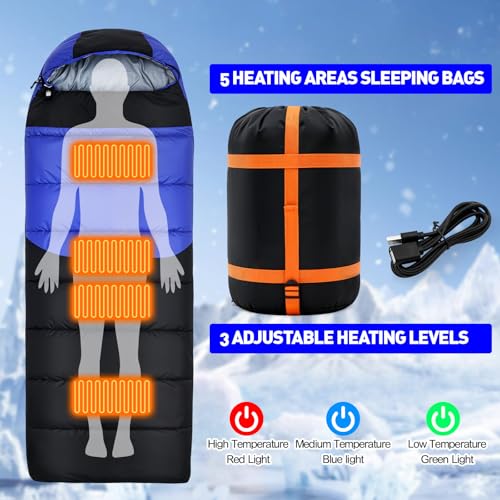 Macarrie Bolsa de Dormir Calefactable 5 Zonas Sobre 3 Niveles USB para Clima Frío miniatura 3