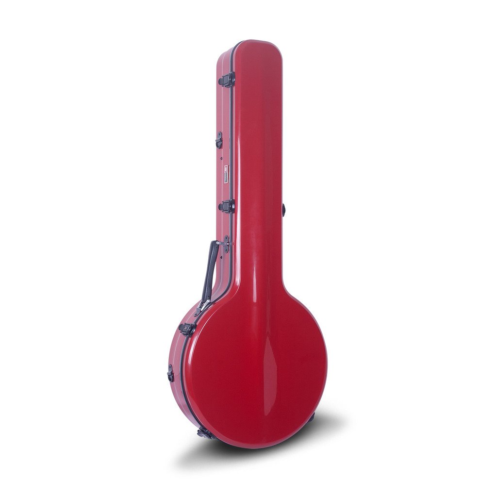 Crossrock CRF1000BJRD Fiberglass Banjo Case, Fit For 5-sting Resonator, Backpack Style in Red