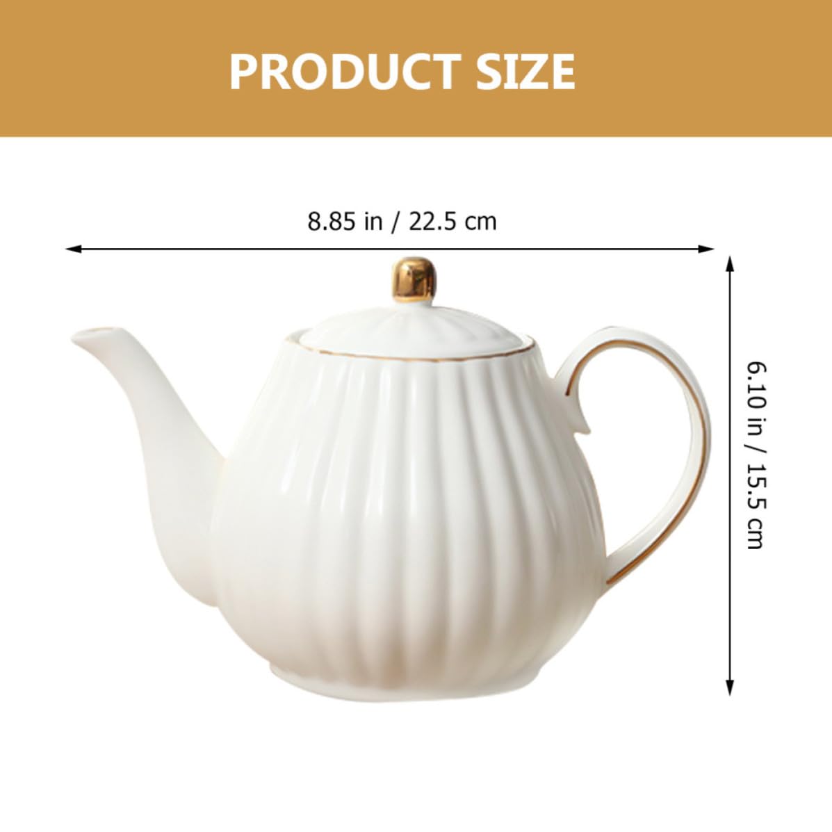 Kichvoe Tetera Capacidad Apropiada de Cerámica de Color Claro Diseño Delicado y Elegante para Hacer Té Adecuado para Beber Té Amigos en Casa