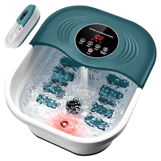 Foot Spa Bath Massager with Heat, Bubbles, Vibration, 16 Removeable Roller (not Motorized), Pedicure Foot Spa with 95-118℉ Temperature Control and Material Box for Feet at Home
