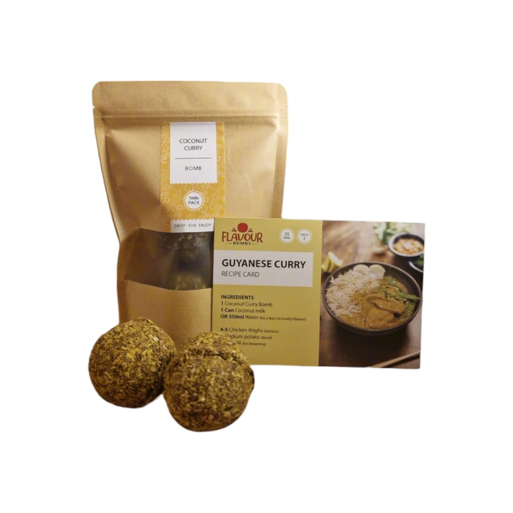 Coconut Curry Flavour Bomb - Twin pack - Make a delicious Guyanese Curry the easy way!