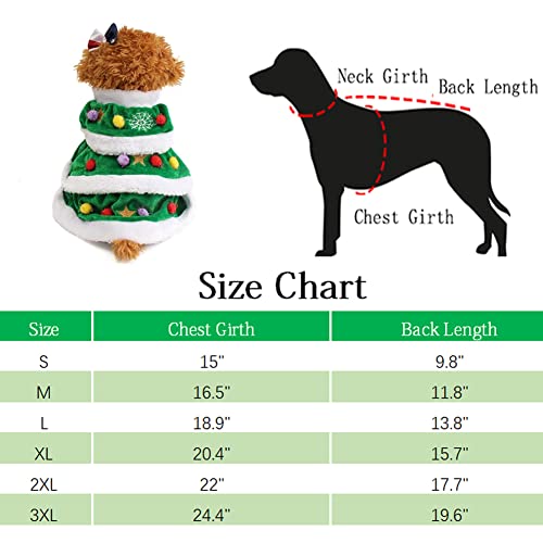 Nacoco Dog Cloak Pet Winter Clothes Christmas Tree Coat Cute And Warm Dog Costumes (Green,Xl) #TOP5