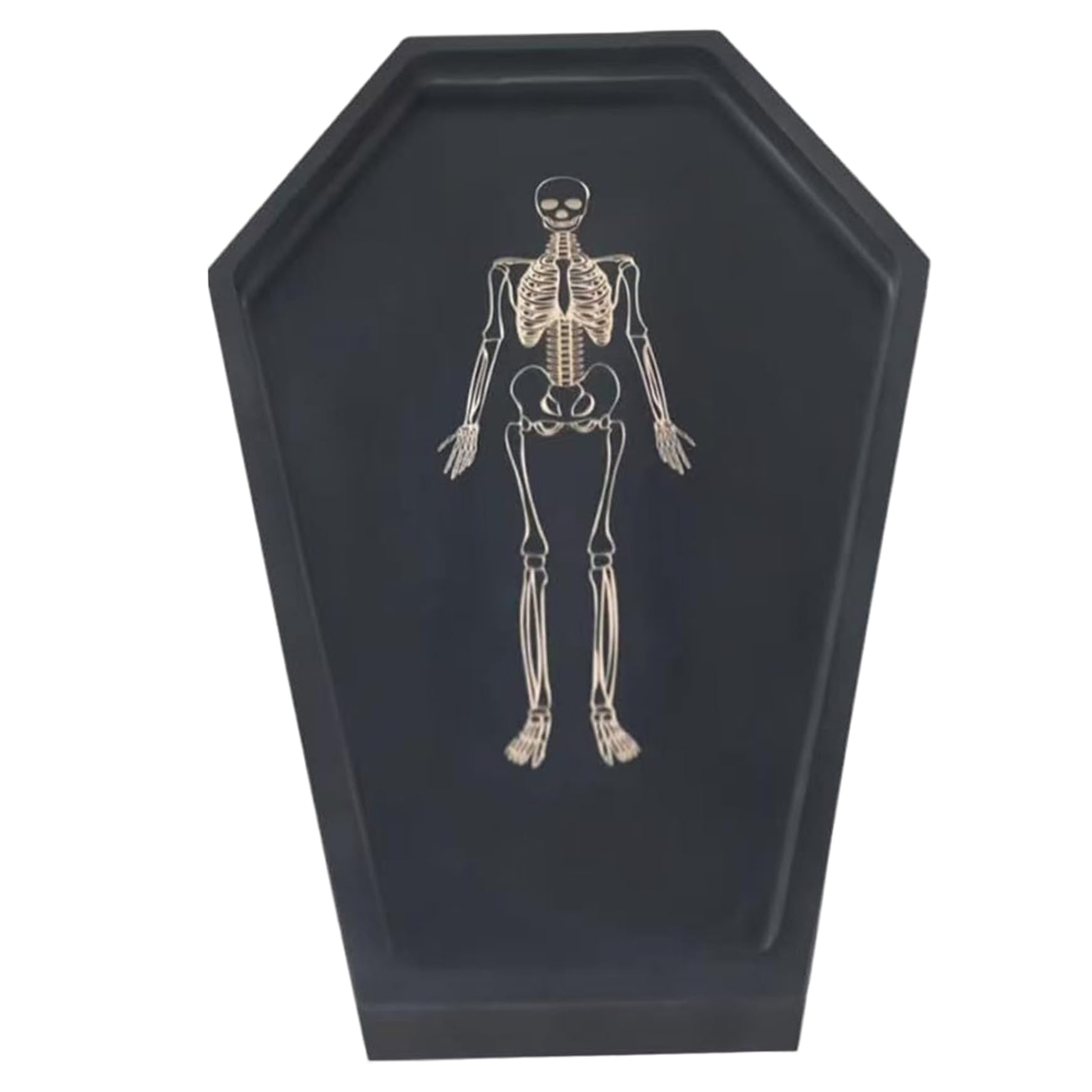 Planche apéro gothique en bois gravé avec squelettes pour buffet chic d'Halloween