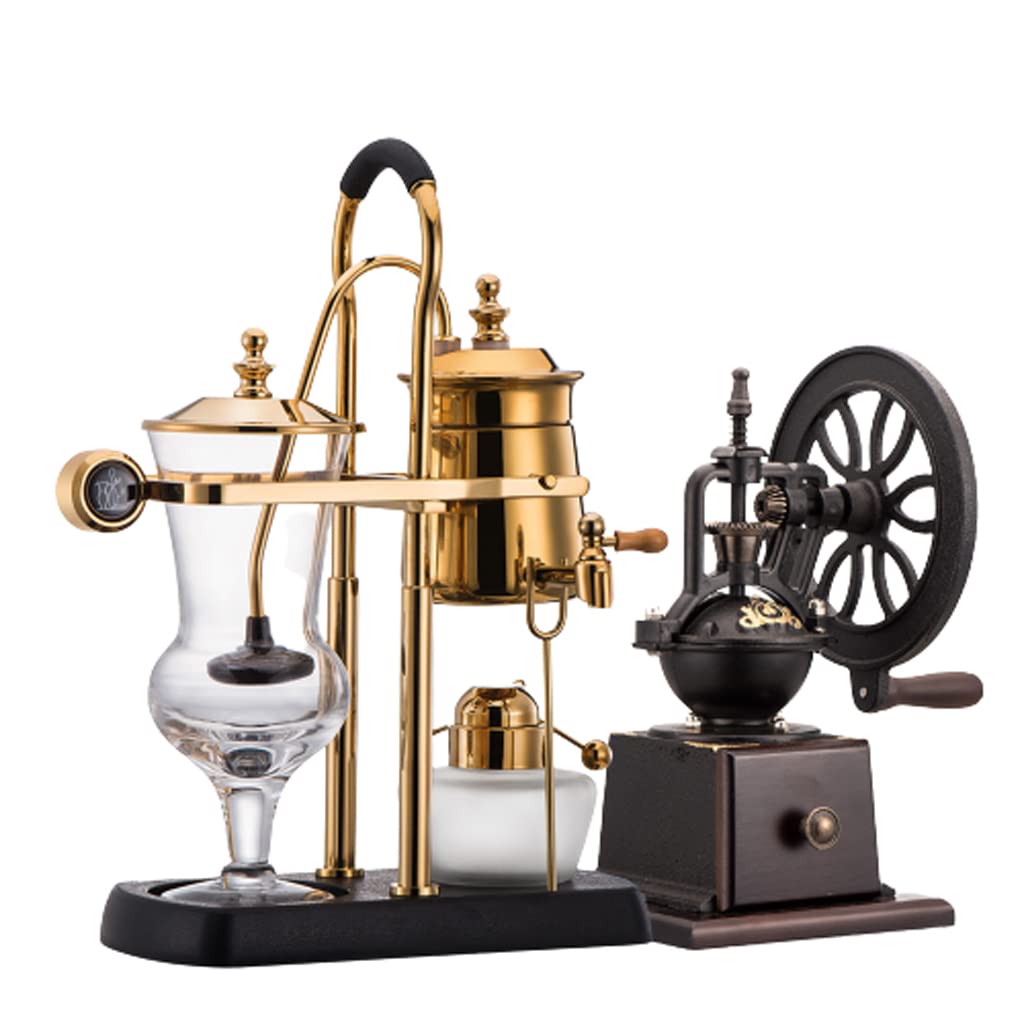 JITEM Caffettiera Belgio Luxury Royal Family Balance Syphon Coffee Maker Sifone Brewer Design Elegante Stile Retrò con manico a U Sifone in Vetro Pentola per caffè o tè