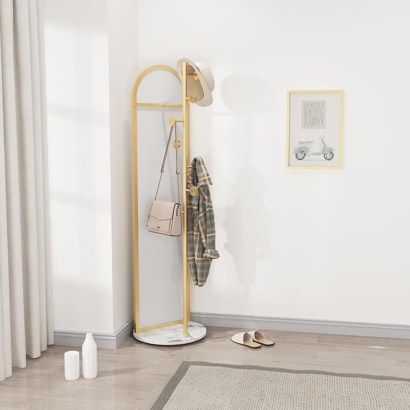 Miroir Pleine Longueur Fer marbre Rotatif Miroir portemanteau Maison Simple Moderne Dressing Rack Chambre Porte-vêtements sur Pied