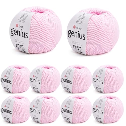Image of YarnArt Genius Soft Cotton Blend Yarn, 10 Pack (1.76 oz / 174 Yds)