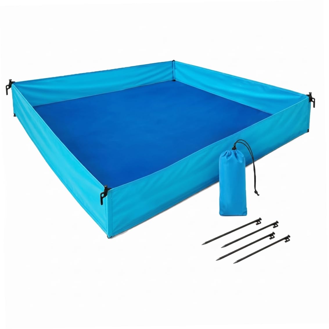 Box da spiaggia per bambino, Box da esterno per bambino, Coperta da spiaggia pieghevole con superficie impermeabile, Blu, 72, 83x57, 09x9, 84 pollici