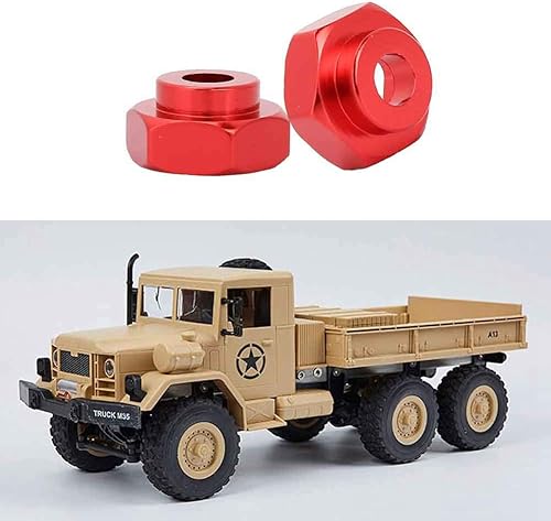 Miniatura 4 de Dilwe 4PCS Metal RC Wheel Hex Hubs 0.472 in a 0.669 in Adaptador para HSP 110 Vehículo de Carretera Eléctrico Camión (Rojo)