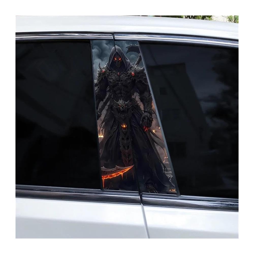 Body Parts 2pcs Car Center Pillar Stickers DIY Knight Style Auto B-Pillar Decals(D)