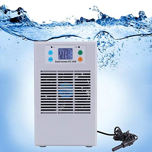 Yosooo Aquarium Thermostat, 100-240V Digital Fish Tank Water Cooling Heating Machine Fish Tank Chiller Heater for Small-Scale Refrigeration Heating Aquaculture(STC-200 35L)