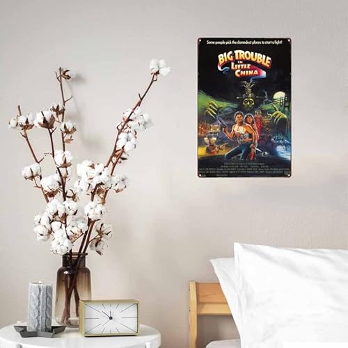 Bsjuny Big Trouble In Little China 80S Movie Posters Retro Metal Tins Vintage Tin Movie Signs Man Cave Sign For Bar Pub Home Cafes Wall Decor 8X12 Inch #TOP6