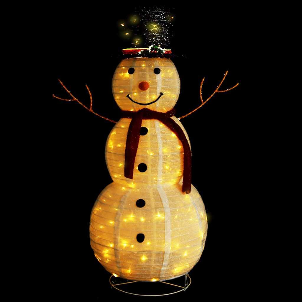 Figura decorativa de muñeco de nieve de Navidad, tela de lujo LED, 120 cm