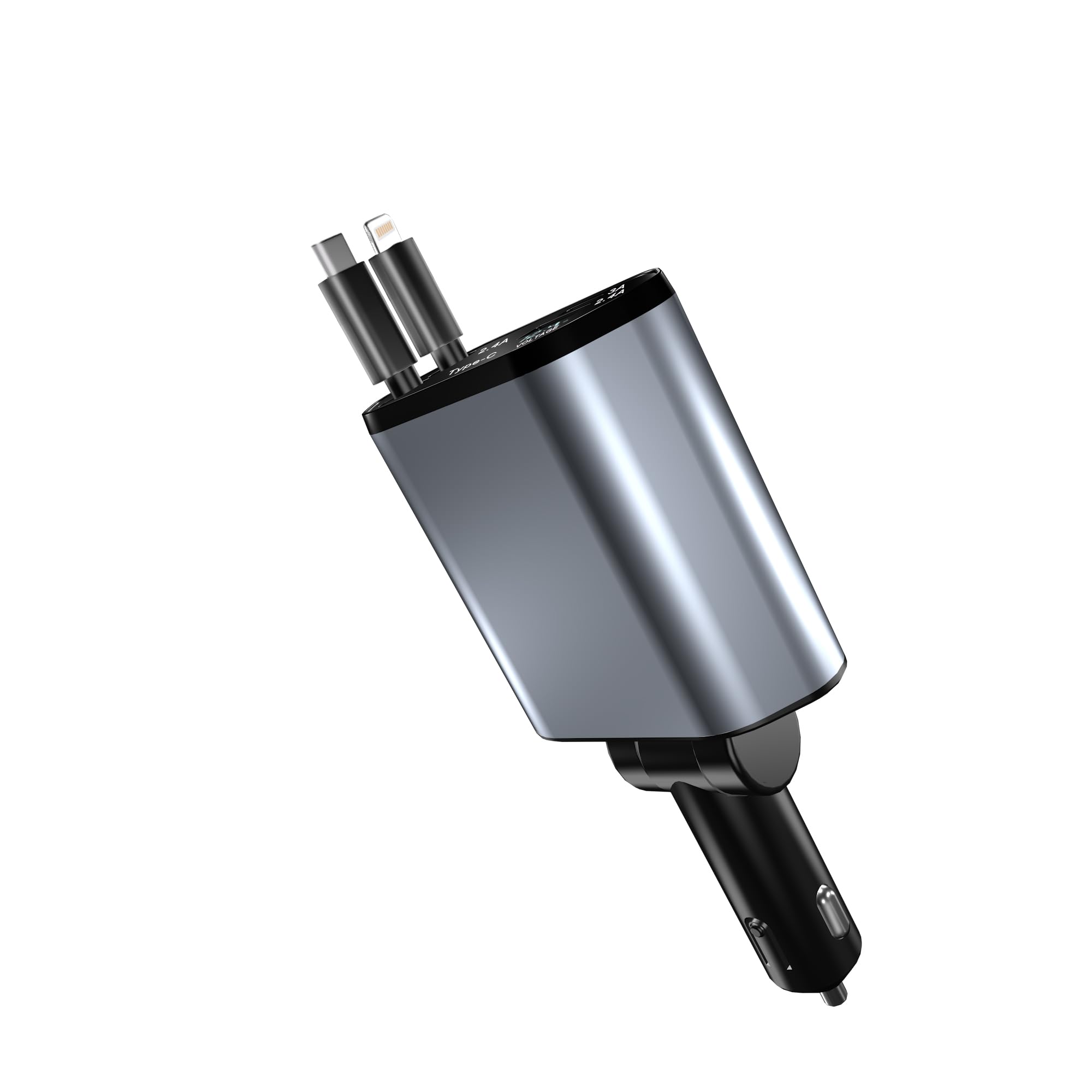 Scalable car Charger, 4-in-1 Fast car Phone Charger Adapter, car Charger Adapter Suitable for iPhone 16 15 14 13 12 11, Galaxy, Pixel