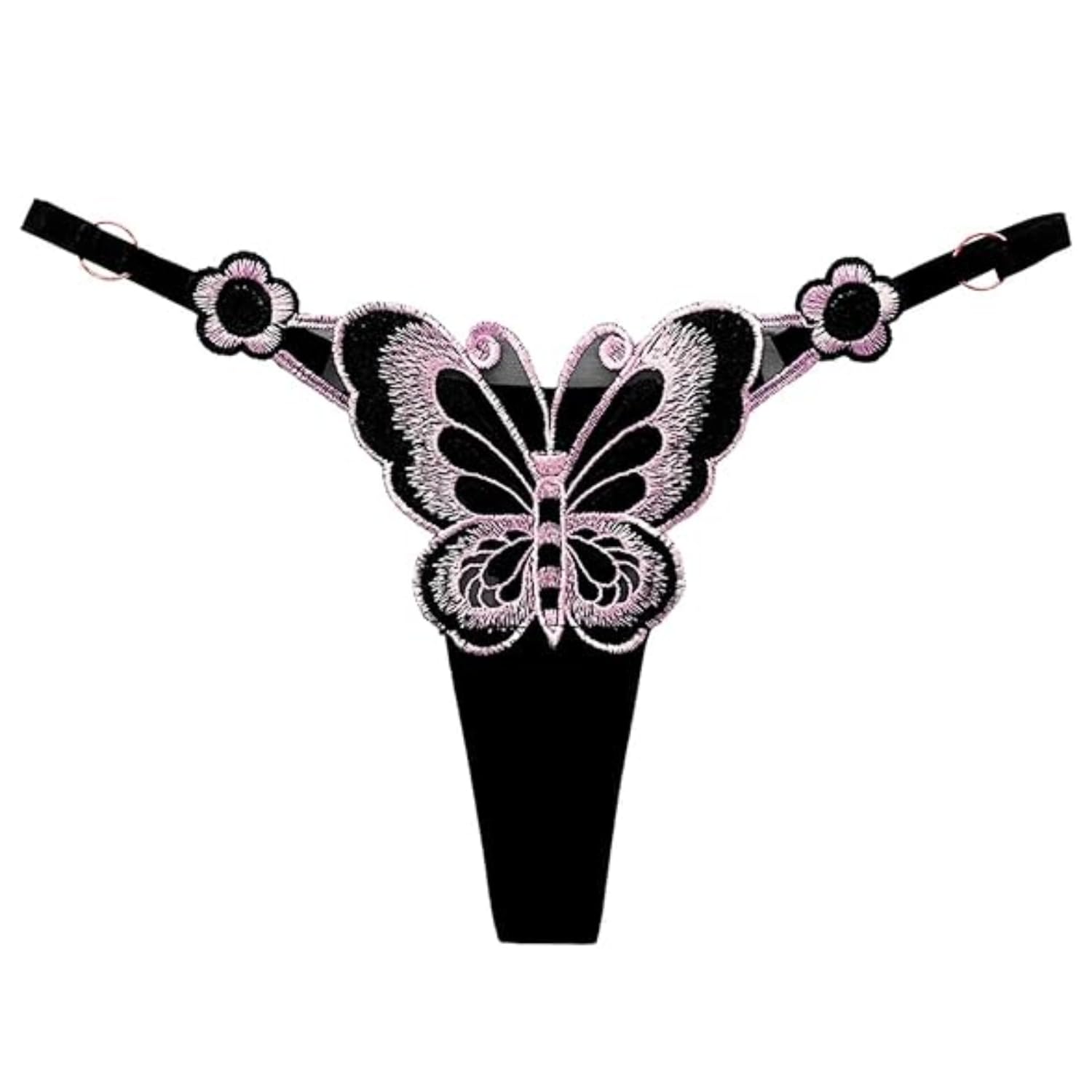 Imported Women's Embroidered Butterfly Mesh Thong Panty, Premium Panties Adjustable Low Waist Transparent G-String Lingerie for Honeymoon and Special Occasions Free Size-image-18
