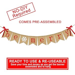 Be Merry Burlap Banner | Christmas Banner with Snowflake Sign | Christmas Decoration | Rustic Christmas Decor for Mantle Fireplace Xmas Party Holiday Supplies Decoration | Outdoor Indoor Hanging Decor Be Merry Burlap Banner Christmas Banner with Snowflake Sign Christmas Decoration Rustic Christmas Decor for Mantle Fireplace Xmas Party Holiday Supplies Decoration Outdoor Indoor Hanging Decor