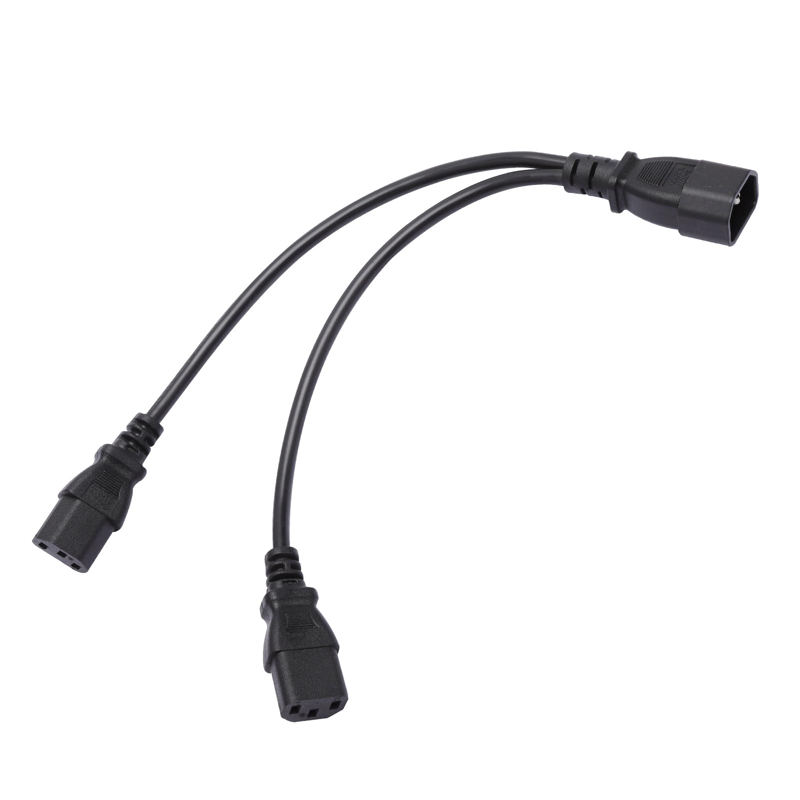 Kabel rozdzielający urządzenia chłodniczego IEC 320 C14 na 2 X C13 – kabel sieciowy adapter Y 250 V 10 A, przedłużacz do urządzeń zimnych 30 cm, odpowiedni do komputera, komputera, monitora, serwera
