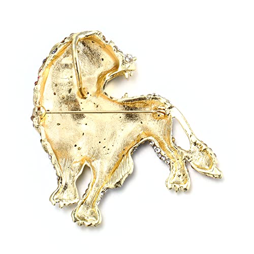 Image of EVER FAITH Roaring King Lion Austrian Crystal Brooch