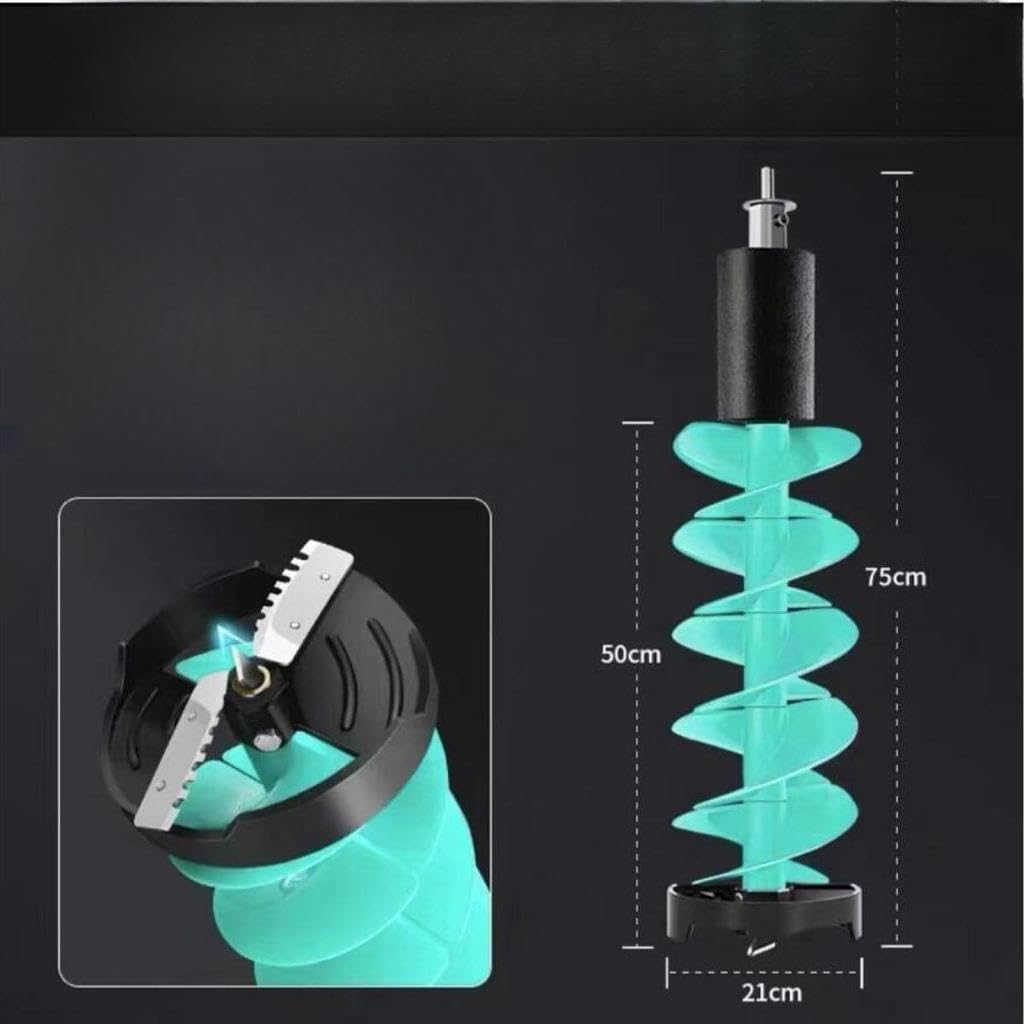 B Baosity Barrena para Hielo Taladro para Hielo Equipo Portátil Aleación de Aluminio Hoja Nylon Ahorro de Energía Adecuado para Pesca en Océanos R, 75 Cm Azul