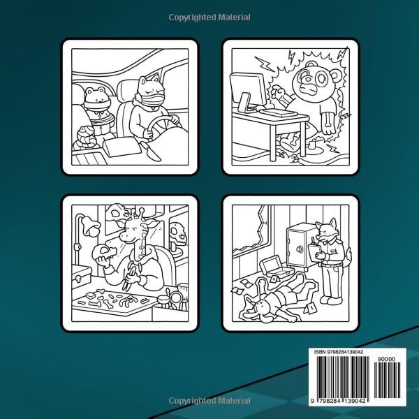 Cozy Crime Moments: Cute and Funny Parody Coloring Book for Adults Featuring Cozy Crime Scenes and Comfy Animal Moments to Color and Relieve Stress image 2 of 2 B0F949DBTV