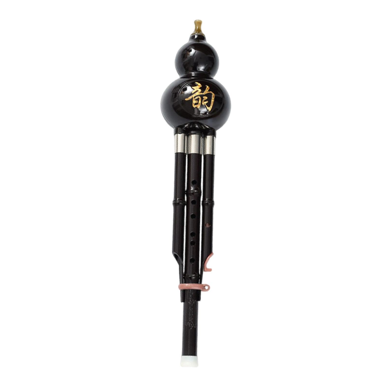 MagiDeal Flauta Hulusi de calabaza, instrumento de viento de madera con clave C, instrumento tradicional Hulusi para practicar en solitario, regalos para el,