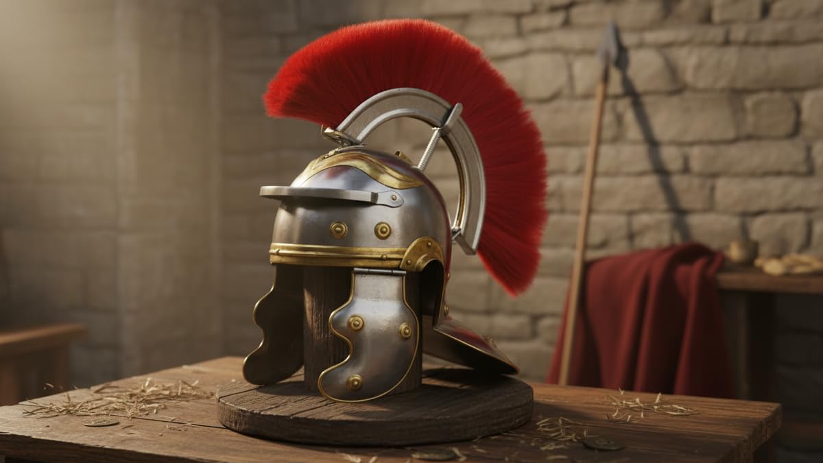 Thor Instruments.Co Elmo da centurione dell'Impero romano, in acciaio cromato, 18 g